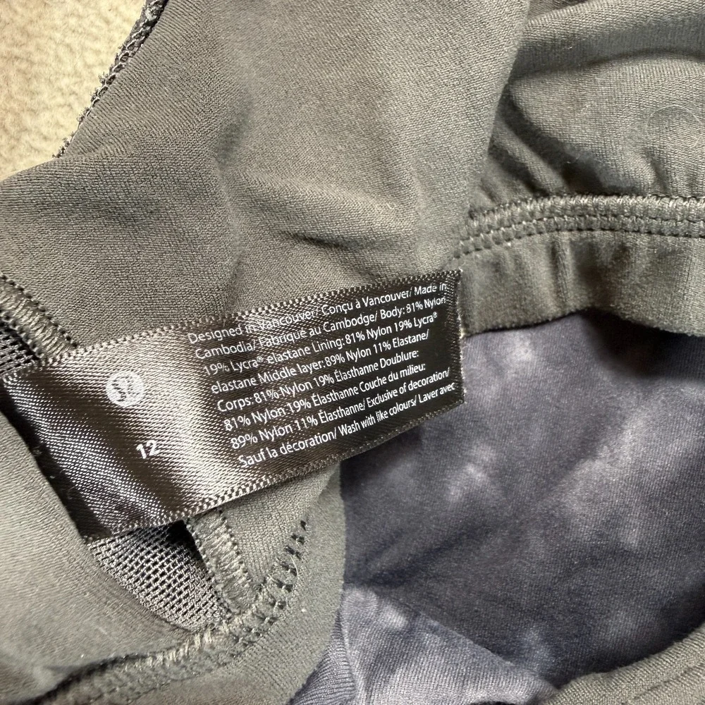 Lululemon Womens Align Tank Top Gray Navy Diamond Dye Four Way Stretch Sporty 12